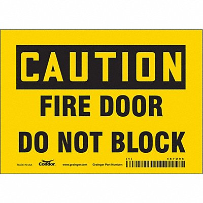 CONDOR 467U96 Safety Sign 5 in x 7 in Vinyl