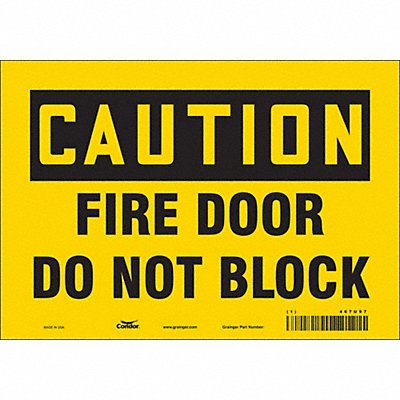 CONDOR 467U97 Safety Sign 7 in x 10 in Vinyl