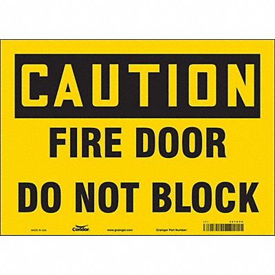CONDOR 467U98 Safety Sign 10 in x 14 in Vinyl