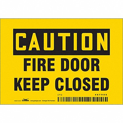 CONDOR 467V06 Safety Sign 3 1/2 in x 5 in Vinyl