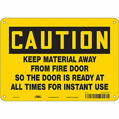 CONDOR 467V10 Safety Sign 7 in x 10 in Aluminum