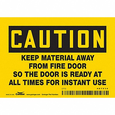 CONDOR 467V14 Safety Sign 3 1/2 in x 5 in Vinyl