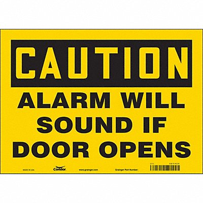 CONDOR 467V25 Safety Sign 10 in x 14 in Vinyl