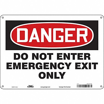 CONDOR 467V35 Safety Sign 10 in x 14 in Aluminum