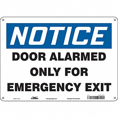CONDOR 467V43 Safety Sign 10 in x 14 in Aluminum