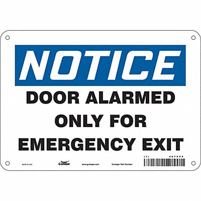CONDOR 467V44 Safety Sign 7 in x 10 in Polyethylene
