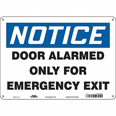CONDOR 467V45 Safety Sign 10 in x 14 in Polyethylene