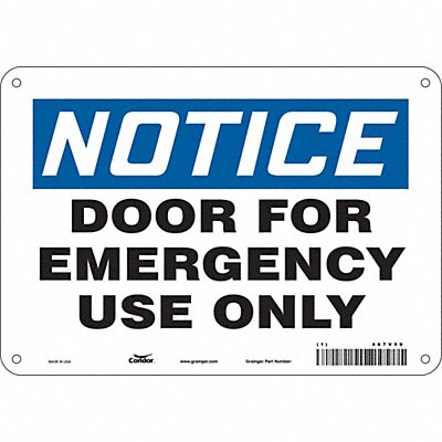 CONDOR 467V50 Safety Sign 7 in x 10 in Polyethylene