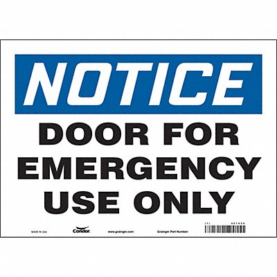 CONDOR 467V54 Safety Sign 10 in x 14 in Vinyl