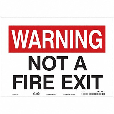 CONDOR 467V86 J9288 Safety Sign 7 in x 10 in Vinyl