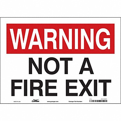 CONDOR 467V87 J9288 Safety Sign 10 in x 14 in Vinyl