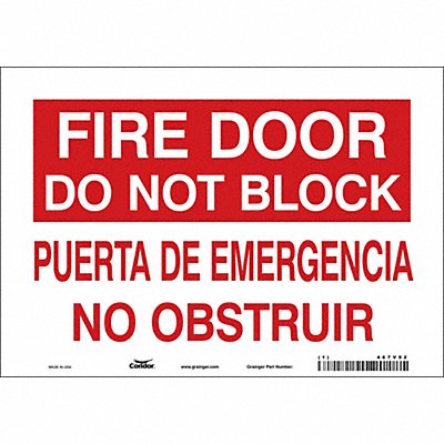 CONDOR 467V92 Safety Sign 7 in x 10 in Vinyl