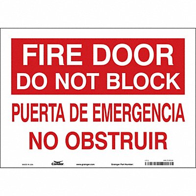 CONDOR 467V93 Safety Sign 10 in x 14 in Vinyl