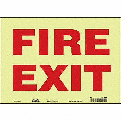 CONDOR 467W09 Safety Sign 10 in x 14 in Glow Vinyl