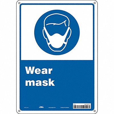 CONDOR 467X37 Safety Sign 14 in x 10 in Polyethylene