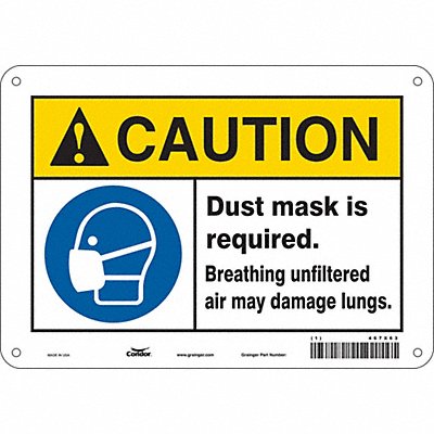 CONDOR 467X63 Safety Sign 7 in x 10 in Aluminum