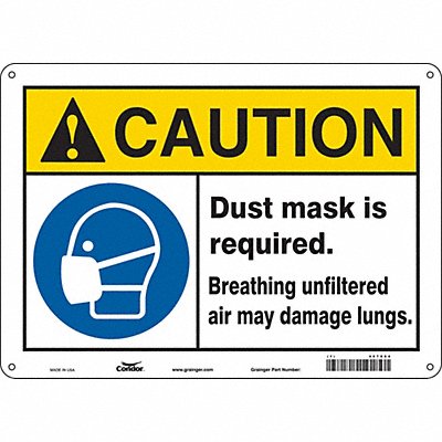 CONDOR 467X64 Safety Sign 10 in x 14 in Aluminum