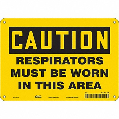 CONDOR 467Y10 Safety Sign 7 in x 10 in Polyethylene