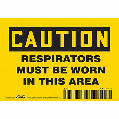 CONDOR 467Y12 Safety Sign 3.5in x 5in Vinyl