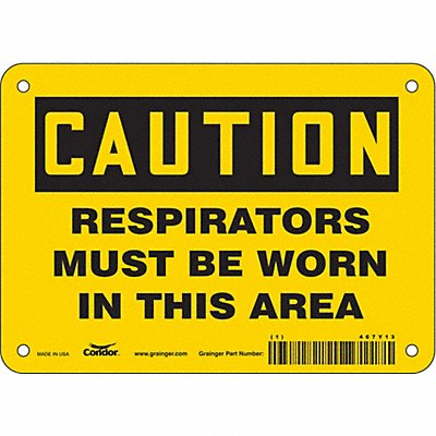 CONDOR 467Y13 Safety Sign 5 in x 7 in Vinyl