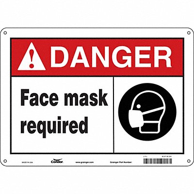 CONDOR 467Z24 Safety Sign 10 in x 14 in Glow Vinyl