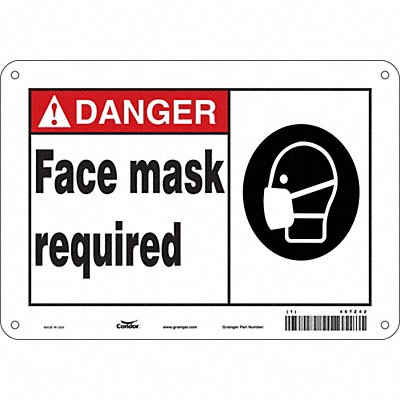CONDOR 467Z42 Safety Sign 7 in x 10 in Vinyl