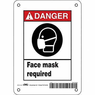 CONDOR 467Z50 Safety Sign 7 in x 5 in Polyethylene