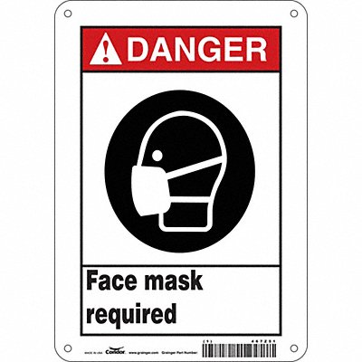 CONDOR 467Z51 Safety Sign 10 in x 7 in Polyethylene
