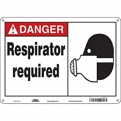CONDOR 467Z81 Safety Sign 10 in x 14 in Polyethylene