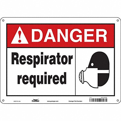 CONDOR 467Z90 Safety Sign 10 in x 14 in Glow Vinyl