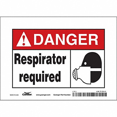 CONDOR 467Z91 Safety Sign 5 in x 7 in Polyethylene