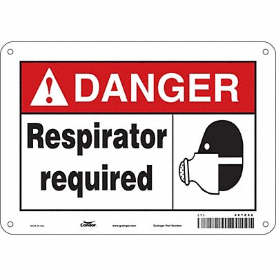 CONDOR 467Z92 Safety Sign 7 in x 10 in Polyethylene