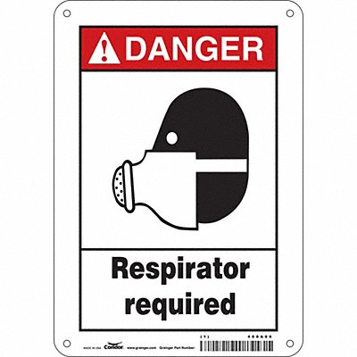CONDOR 468A06 Safety Sign 10 inx7 in Polyethylene