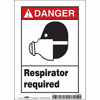 CONDOR 468A08 Safety Sign 7 inx5 in Vinyl