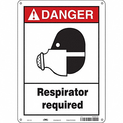 CONDOR 468A10 Safety Sign 14 in x 10 in Vinyl