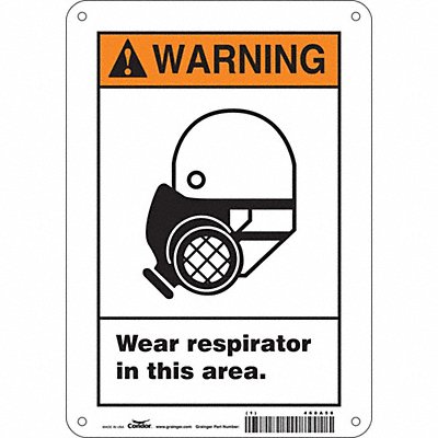 CONDOR 468A58 Safety Sign 10 in x 7 in Polyethylene