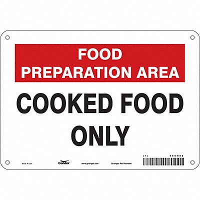 CONDOR 468H82 Safety Sign 7 in x 10 in Polyethylene