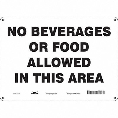 CONDOR 468H93 Safety Sign 10 in x 14 in Aluminum
