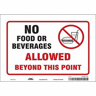 CONDOR 468J10 J9848 Safety Sign 7 in x 10 in Vinyl