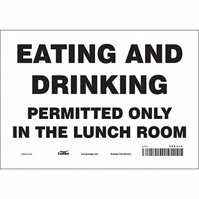 CONDOR 468J16 J9849 Safety Sign 7 in x 10 in Vinyl