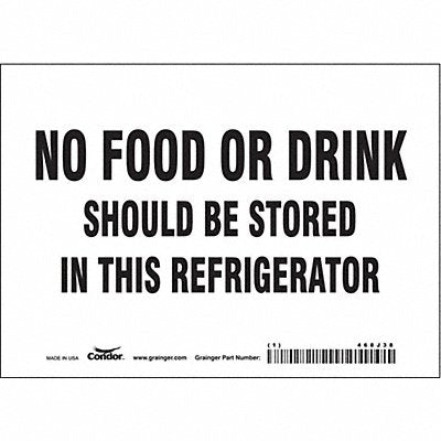 CONDOR 468J38 Safety Sign 5 in x 7 in Vinyl
