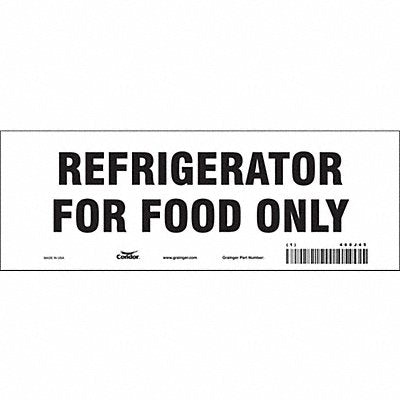 CONDOR 468J45 Safety Sign 3 1/2 in x 10 in Vinyl