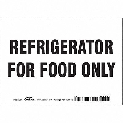 CONDOR 468J50 Safety Sign 5 in x 7 in Vinyl