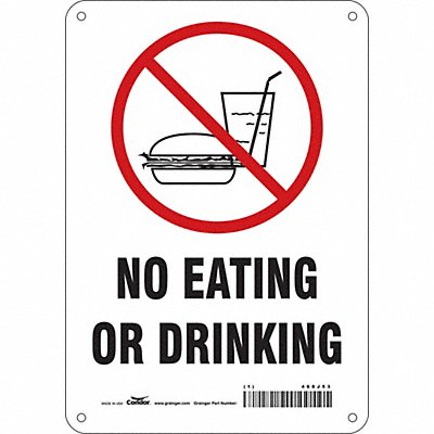 CONDOR 468J53 Safety Sign 10 in x 7 in Aluminum