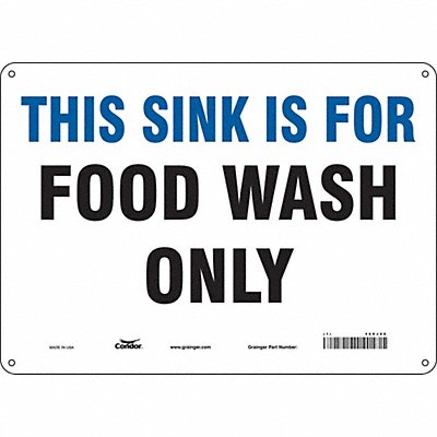 CONDOR 468J86 Safety Sign 10 in x 14 in Aluminum
