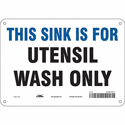 CONDOR 468J91 Safety Sign 7 in x 10 in Aluminum