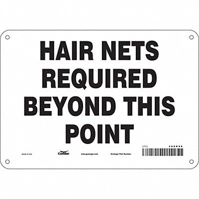 CONDOR 468K06 Safety Sign 7 in x 10 in Polyethylene