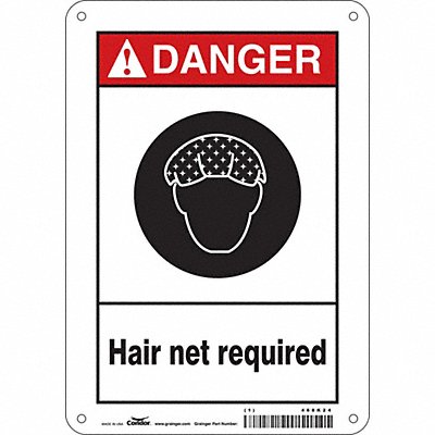 CONDOR 468K24 Safety Sign 10 in x 7 in Aluminum
