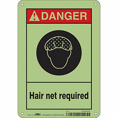 CONDOR 468K28 Safety Sign 10 in x 7 in Polyethylene