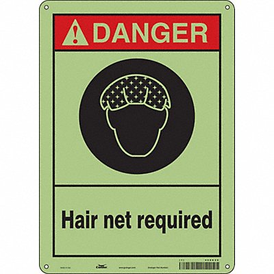 CONDOR 468K29 Safety Sign 14 in x 10 in Polyethylene